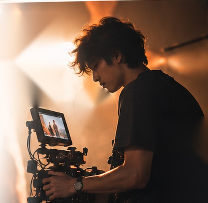 Người quay phim đang làm việc trong studio